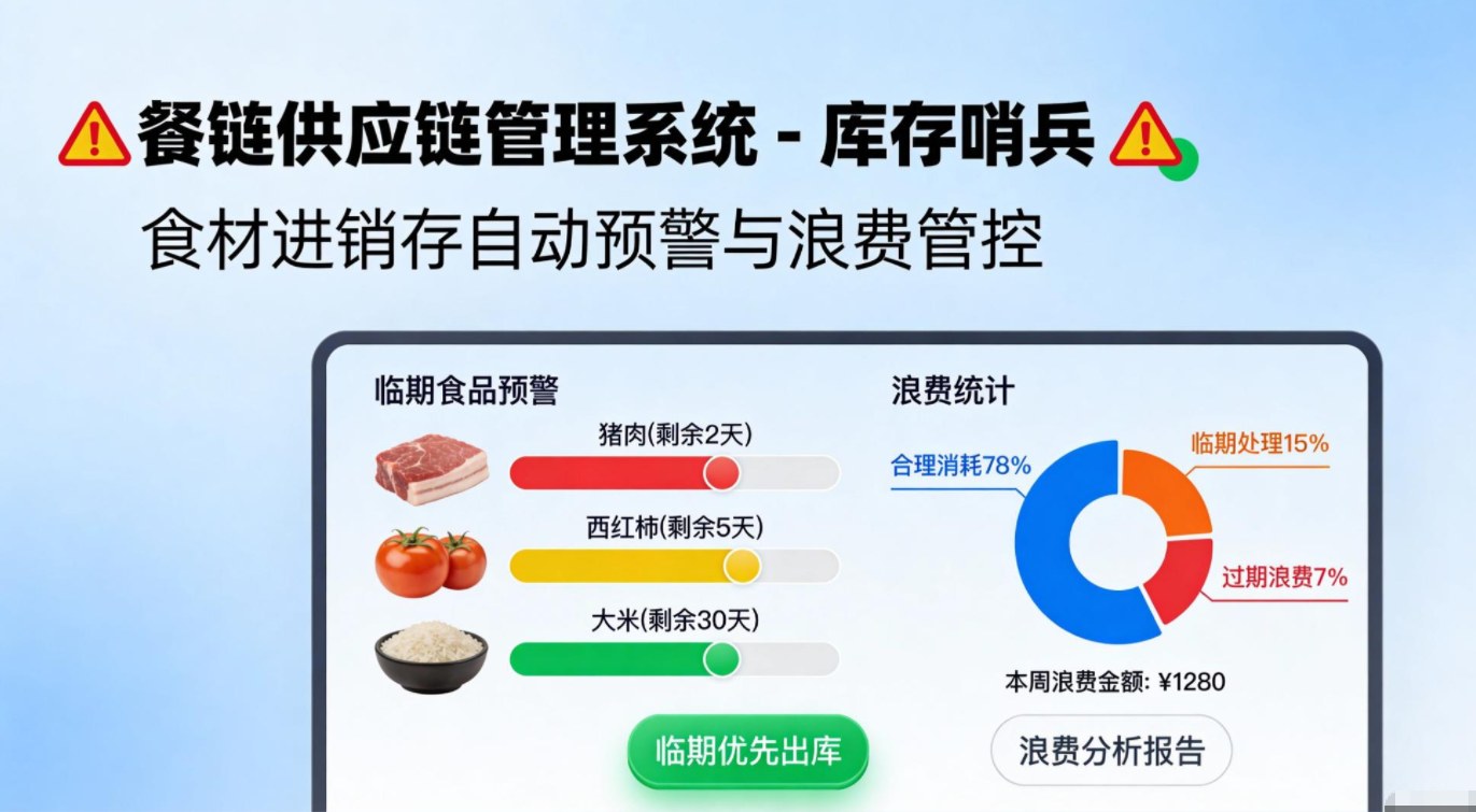 临期按天预警,过期浪费单独统计,临期的优先出库
